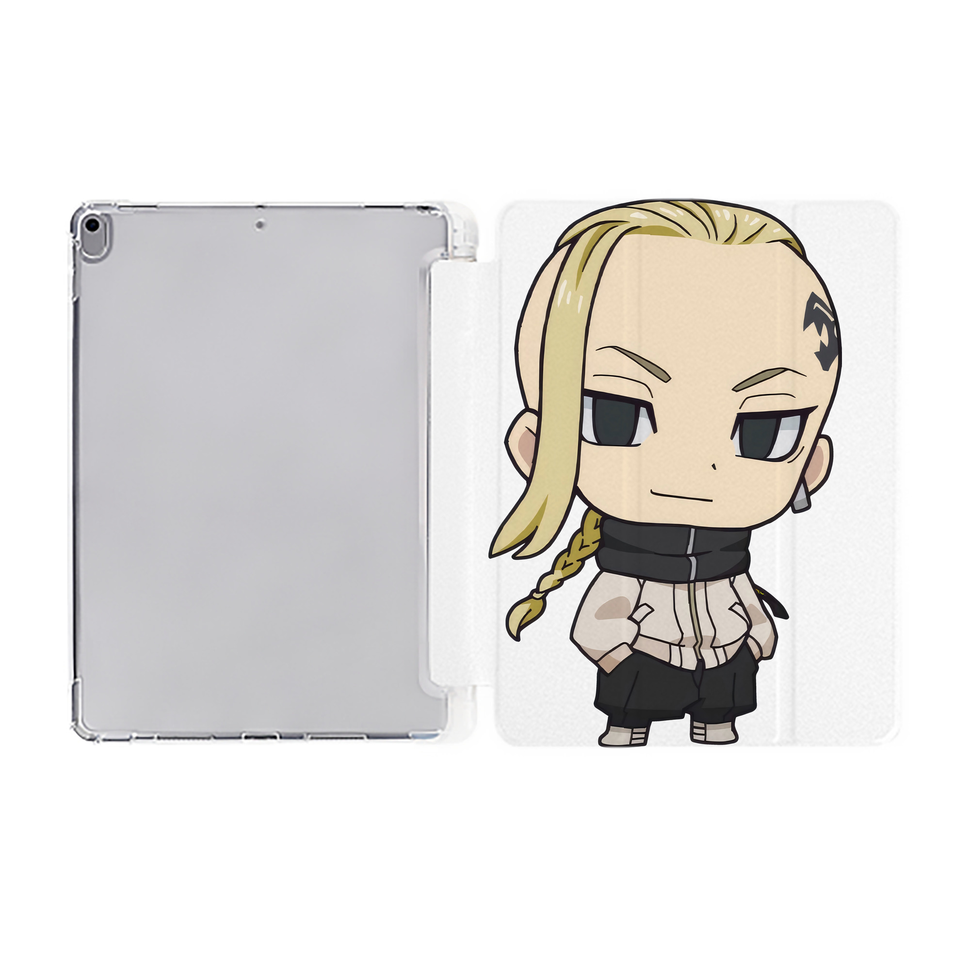 （画像用） 東京リベンジャーズ Tokyo Revengers IPad ケース ペン収納付き 三つ折りスタンド PUレザー×シリコン 対応機種9.5/10.5/10.9インチ